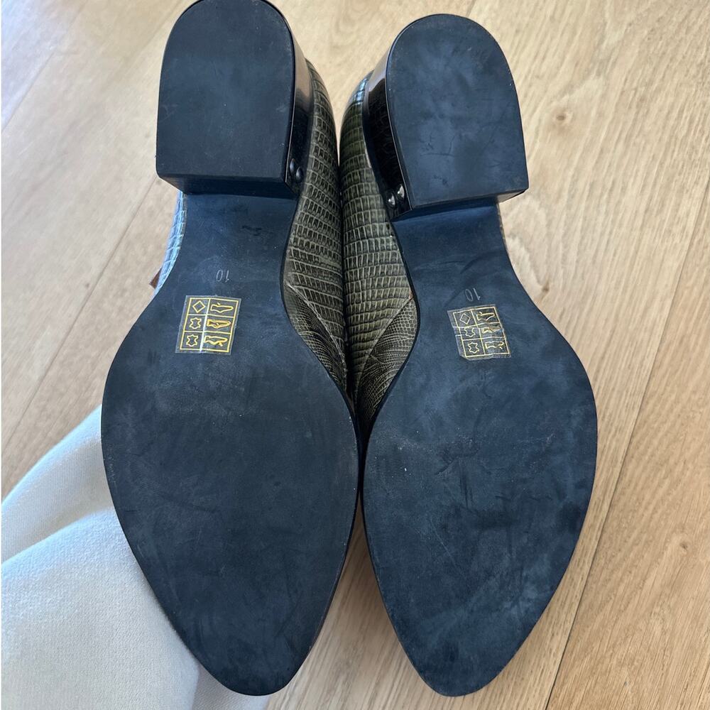 Jeffrey Campbell - Ibiza Snakeskin Print Western Style Leather Shoes in Green - Picture 7 of 7